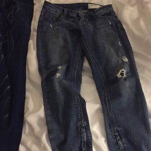 Distressed denim  jeans